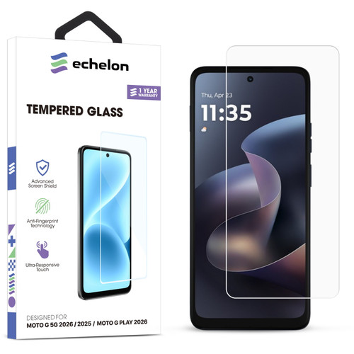 Echelon Tempered Glass Screen Protector for Motorola Moto G 5G (2026) / Moto G Play (2026) / Moto G 5G (2025) - Clear